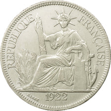 Coin, FRENCH INDO-CHINA, Piastre, 1922, Heaton, Birmingham, EF(40-45), Silver