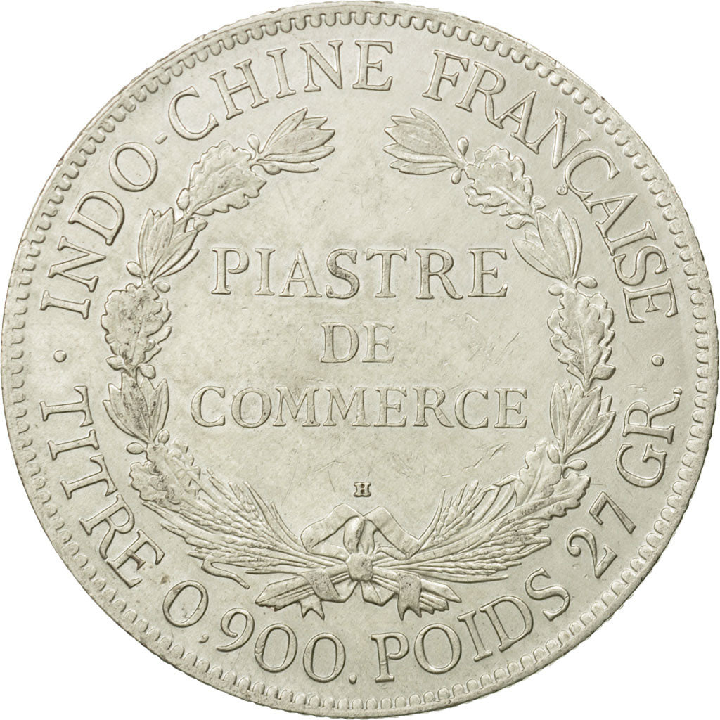 Coin, FRENCH INDO-CHINA, Piastre, 1922, Heaton, Birmingham, EF(40-45), Silver