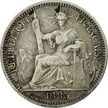 Moneta, INDOCINA FRANCESE, 10 Cents, 1885, Paris, BB, Argento, KM:2
