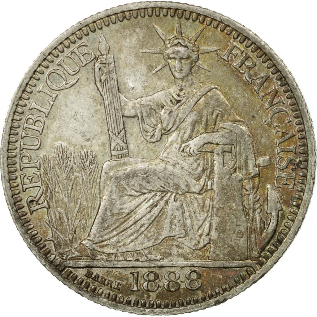 Monnaie, FRENCH INDO-CHINA, 10 Cents, 1888, Paris, TTB, Argent, KM:2