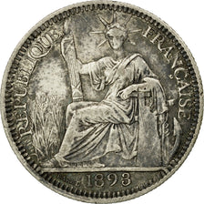Coin, FRENCH INDO-CHINA, 10 Cents, 1893, Paris, EF(40-45), Silver, KM:2