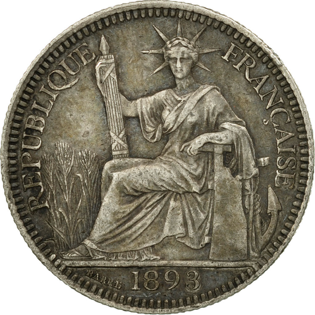Monnaie, FRENCH INDO-CHINA, 10 Cents, 1893, Paris, TTB, Argent, KM:2