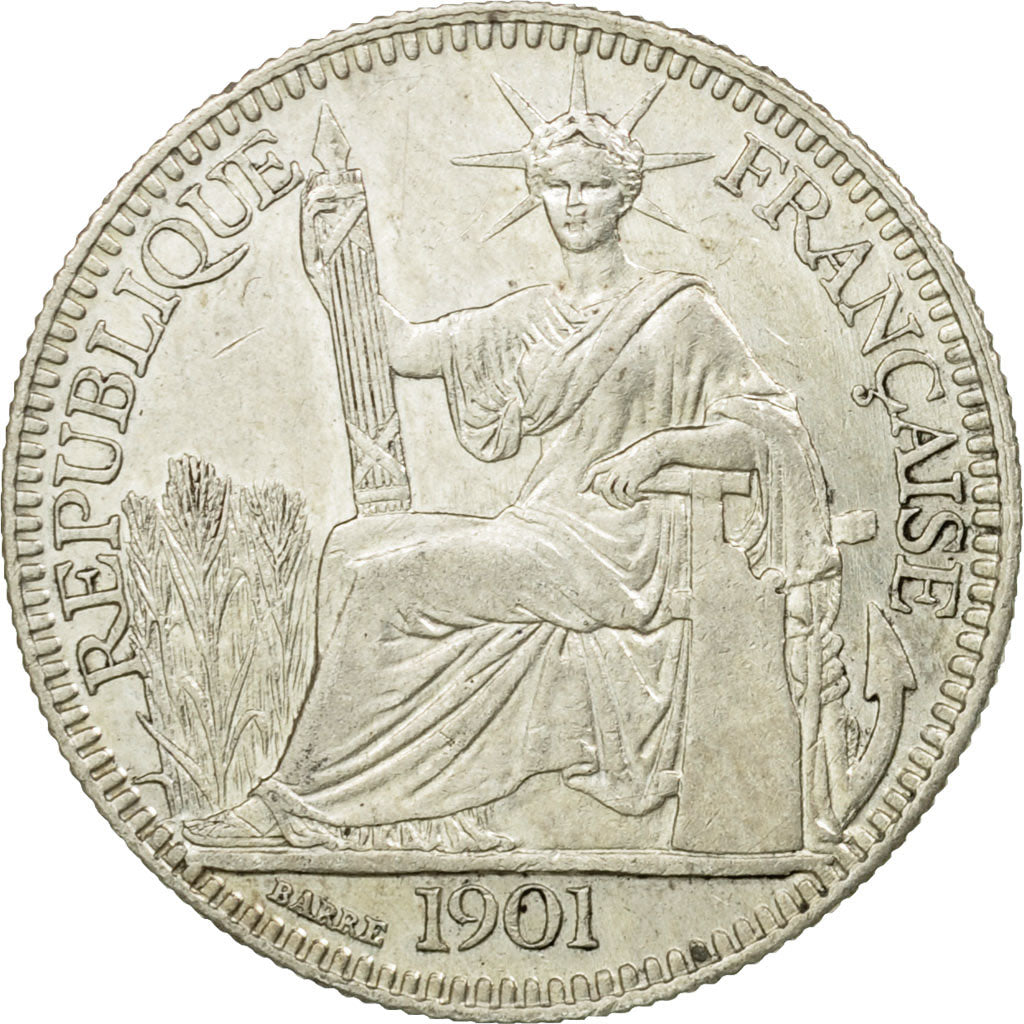 Coin, FRENCH INDO-CHINA, 10 Cents, 1901, Paris, AU(55-58), Silver, KM:9