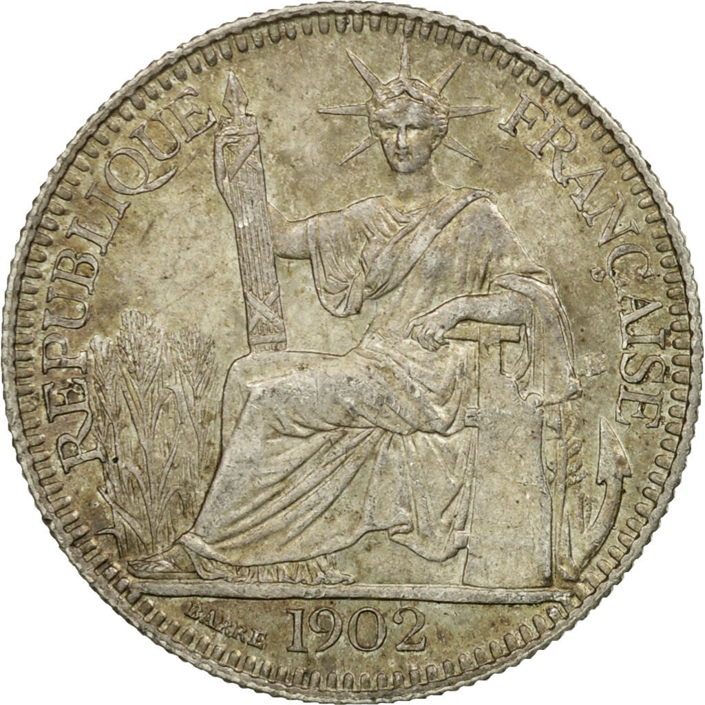 Coin, FRENCH INDO-CHINA, 10 Cents, 1902, Paris, AU(55-58), Silver, KM:9