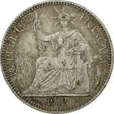 Coin, FRENCH INDO-CHINA, 10 Cents, 1912, Paris, EF(40-45), Silver, KM:9
