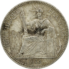 Coin, FRENCH INDO-CHINA, 10 Cents, 1913, Paris, EF(40-45), Silver, KM:9