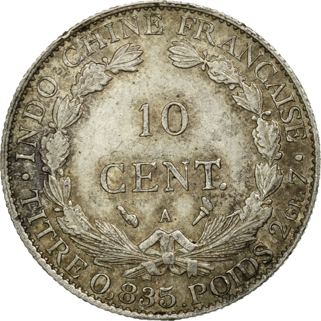 Coin, FRENCH INDO-CHINA, 10 Cents, 1914, Paris, AU(55-58), Silver, KM:9