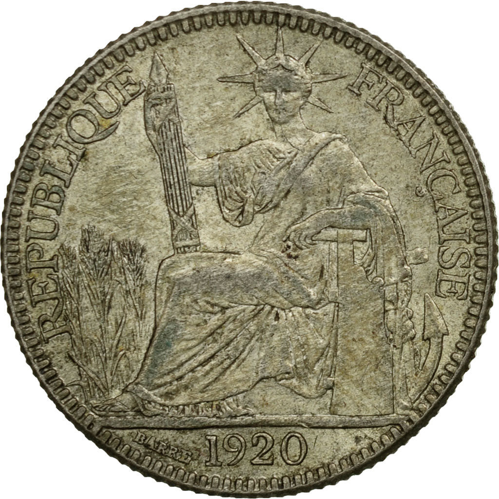 Coin, FRENCH INDO-CHINA, 10 Cents, 1920, San Francisco, EF(40-45), Silver