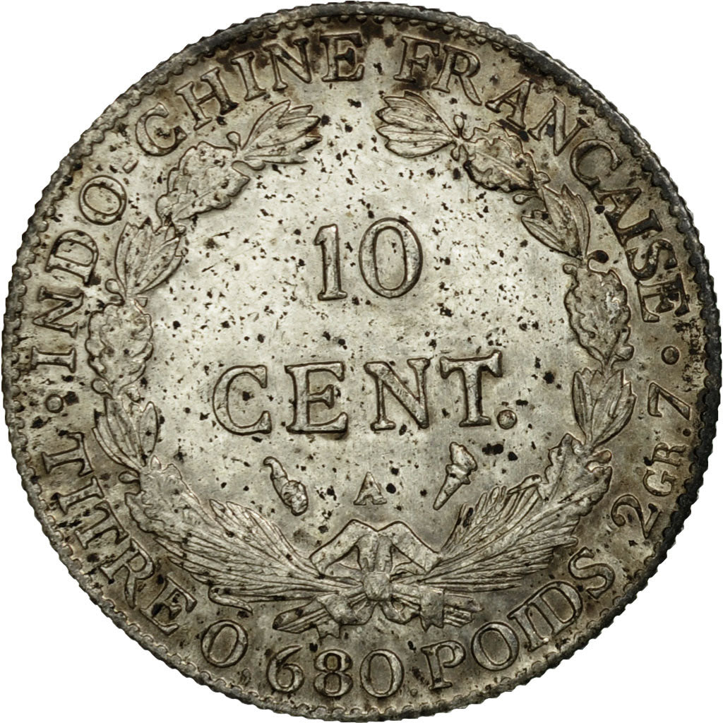 Moneta, INDOCINA FRANCESE, 10 Cents, 1922, Paris, BB+, Argento, KM:16.1