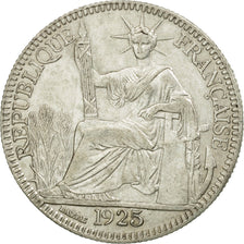 Moneda, INDOCHINA FRANCESA, 10 Cents, 1925, Paris, MBC+, Plata, KM:16.1