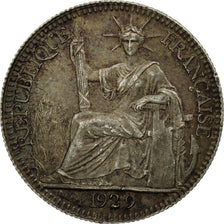 Moneta, INDOCINA FRANCESE, 10 Cents, 1929, Paris, BB+, Argento, KM:16.1