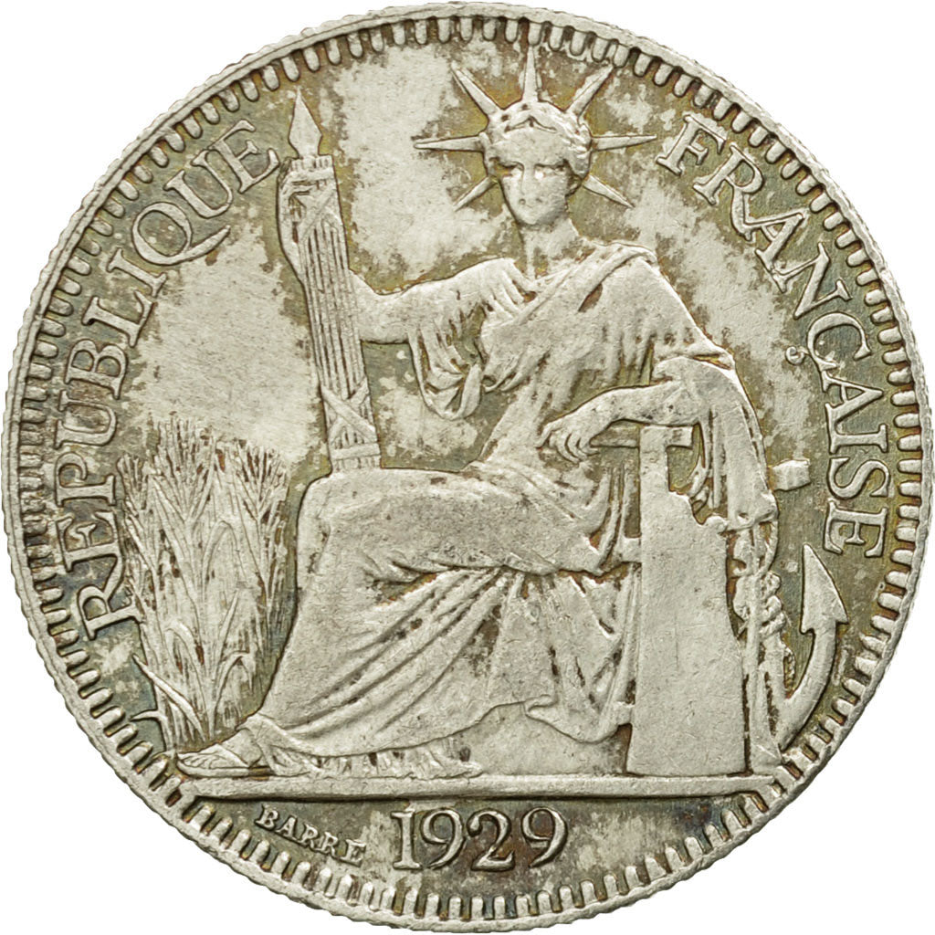 Coin, FRENCH INDO-CHINA, 10 Cents, 1929, Paris, EF(40-45), Silver, KM:16.1