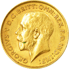 Monnaie, Grande-Bretagne, George V, 1/2 Sovereign, 1912, Londres, TTB, Or