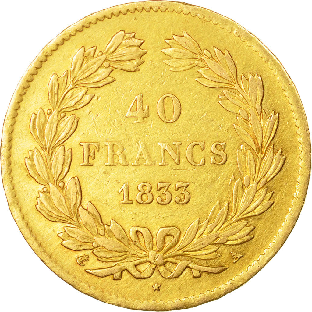 Coin, France, Louis-Philippe, 40 Francs, 1833, Paris, EF(40-45), Gold, KM:747.1