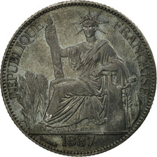 Coin, FRENCH INDO-CHINA, 20 Cents, 1887, Paris, EF(40-45), Silver, KM:3
