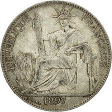 Coin, FRENCH INDO-CHINA, 20 Cents, 1897, Paris, EF(40-45), Silver, KM:3a