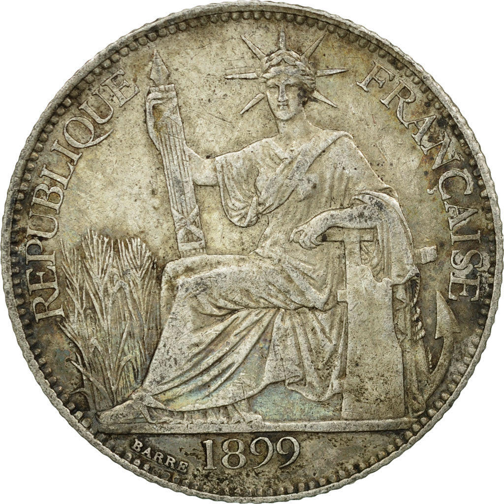 Coin, FRENCH INDO-CHINA, 20 Cents, 1899, Paris, EF(40-45), Silver, KM:10