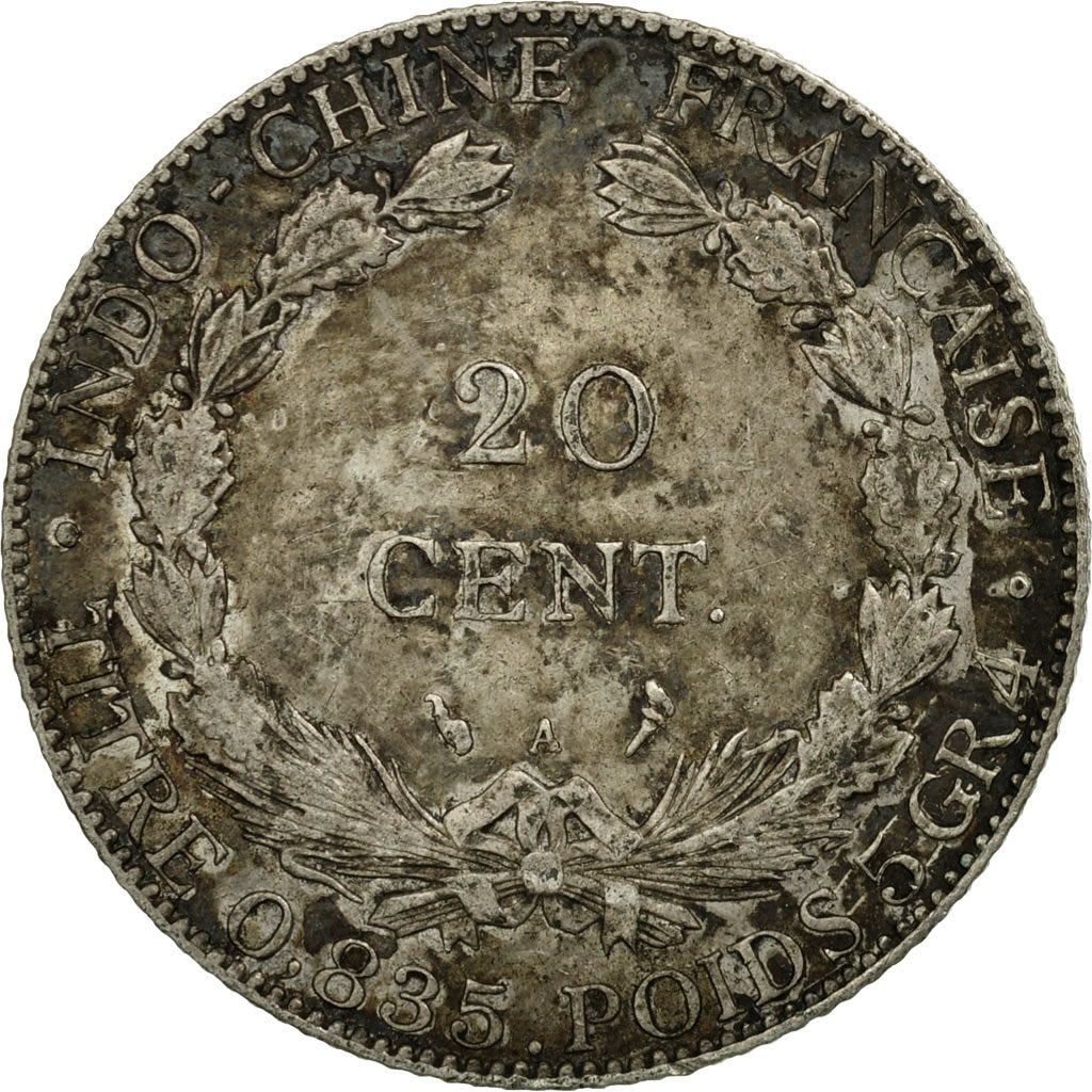 Coin, FRENCH INDO-CHINA, 20 Cents, 1899, Paris, EF(40-45), Silver, KM:10