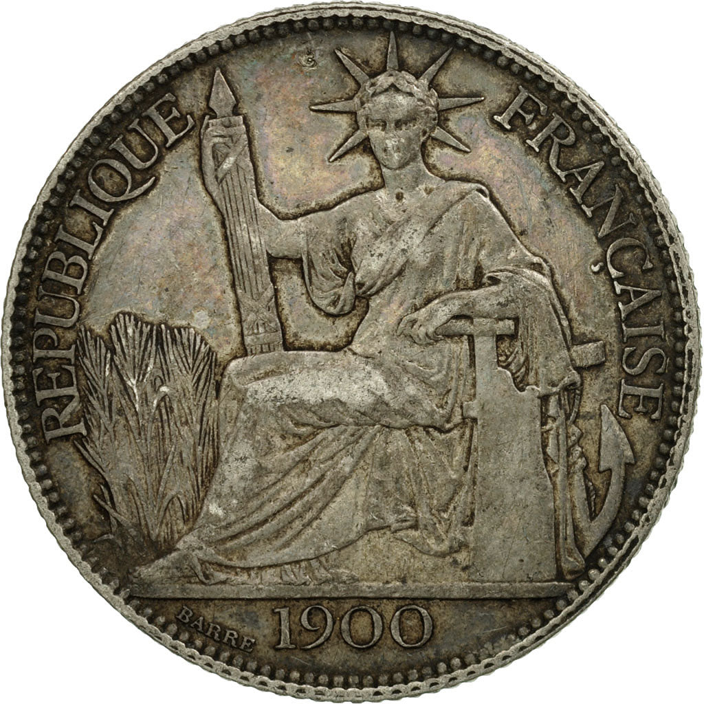 Coin, FRENCH INDO-CHINA, 20 Cents, 1900, Paris, EF(40-45), Silver, KM:10