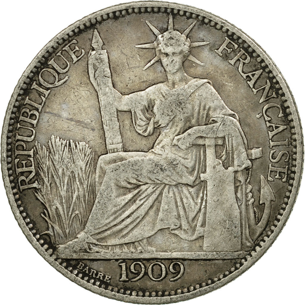 Monnaie, FRENCH INDO-CHINA, 20 Cents, 1909, Paris, TTB, Argent, KM:10