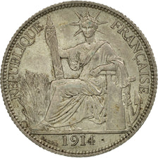 Monnaie, FRENCH INDO-CHINA, 20 Cents, 1914, Paris, TTB, Argent, KM:10