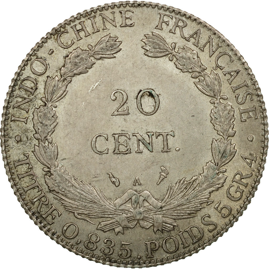 Monnaie, FRENCH INDO-CHINA, 20 Cents, 1914, Paris, TTB, Argent, KM:10
