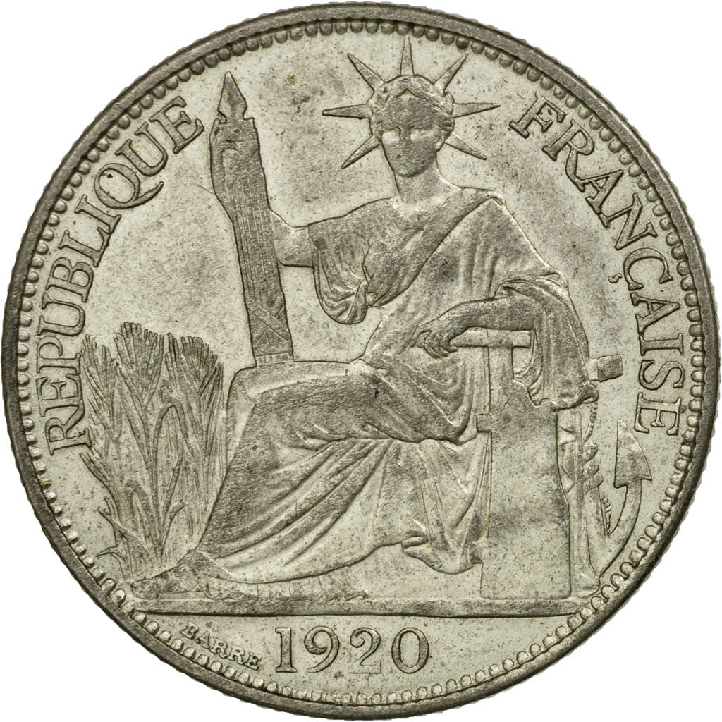 Coin, FRENCH INDO-CHINA, 20 Cents, 1920, San Francisco, EF(40-45), Silver