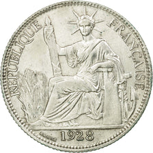 Coin, FRENCH INDO-CHINA, 20 Cents, 1928, Paris, AU(50-53), Silver, KM:17.1