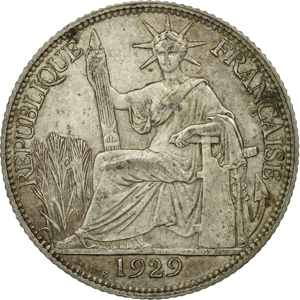 Coin, FRENCH INDO-CHINA, 20 Cents, 1929, Paris, EF(40-45), Silver, KM:17.1