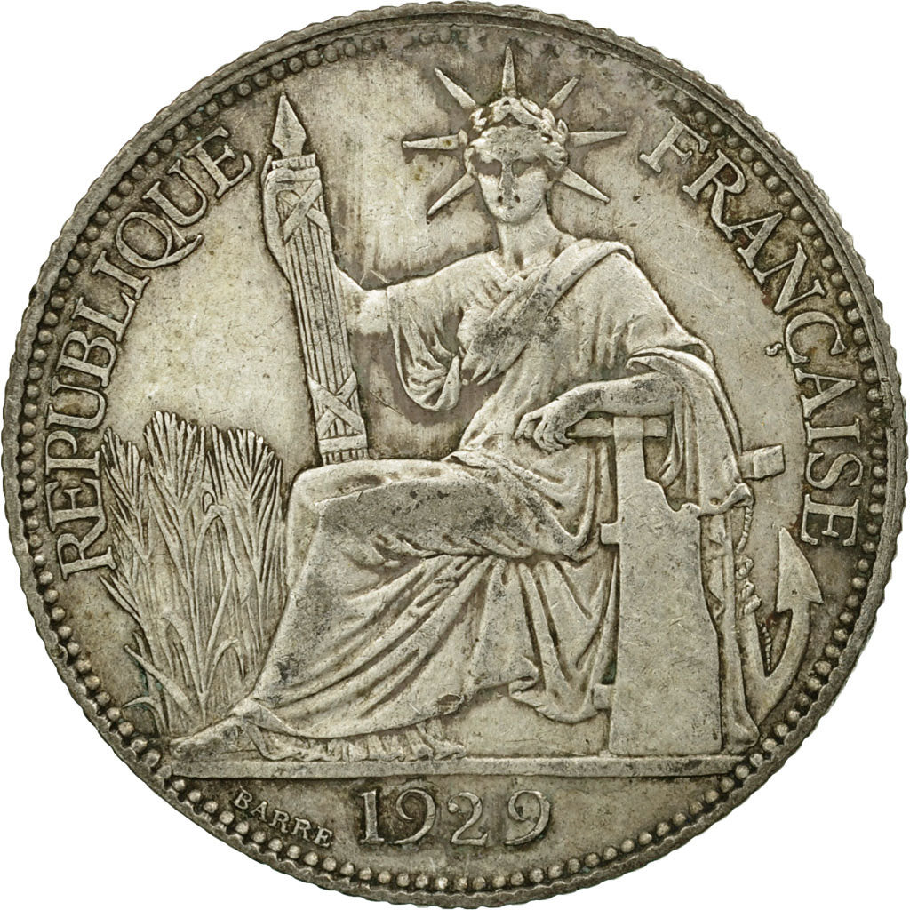 Coin, FRENCH INDO-CHINA, 20 Cents, 1929, Paris, EF(40-45), Silver, KM:17.1