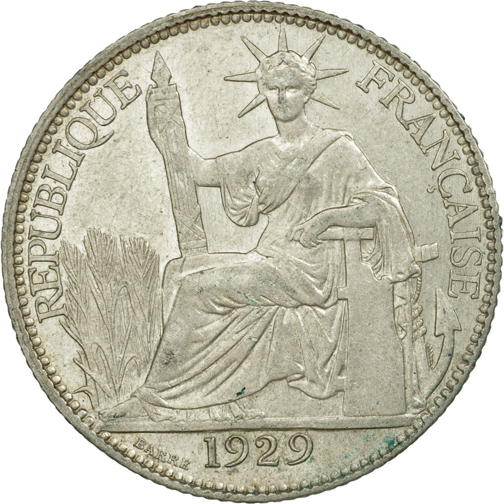 Coin, FRENCH INDO-CHINA, 20 Cents, 1929, Paris, EF(40-45), Silver, KM:17.1