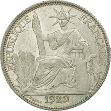Coin, FRENCH INDO-CHINA, 20 Cents, 1929, Paris, EF(40-45), Silver, KM:17.1