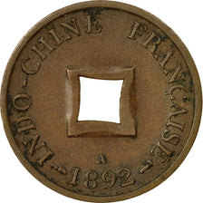 Monnaie, FRENCH INDO-CHINA, 2 Sapeque, 1892, Paris, TTB, Bronze, KM:6