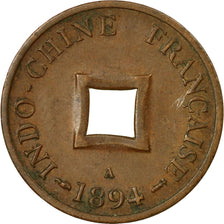 Coin, FRENCH INDO-CHINA, 2 Sapeque, 1894, Paris, EF(40-45), Bronze, KM:6
