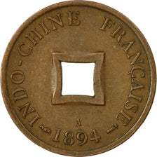 Münze, FRENCH INDO-CHINA, 2 Sapeque, 1894, Paris, SS, Bronze, KM:6, Lecompte:10
