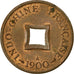 Coin, FRENCH INDO-CHINA, 2 Sapeque, 1900, Paris, AU(55-58), Bronze, KM:6