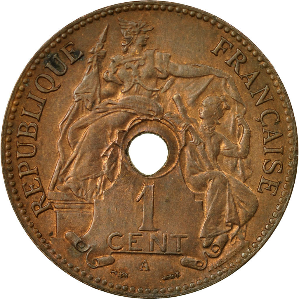 Coin, FRENCH INDO-CHINA, Cent, 1896, Paris, AU(50-53), Bronze, KM:8, Lecompte:50