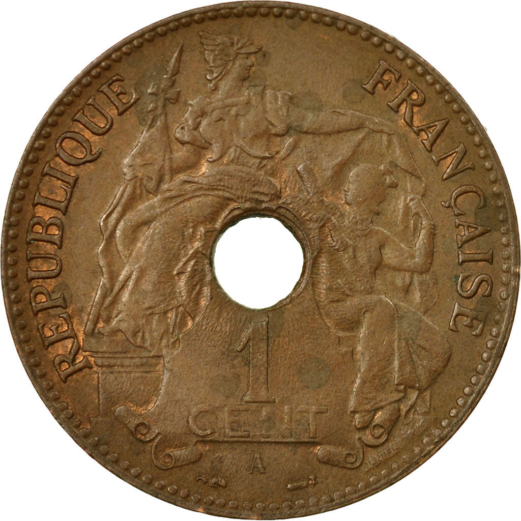 Moneta, INDOCINA FRANCESE, Cent, 1896, Paris, BB+, Bronzo, KM:8, Lecompte:50