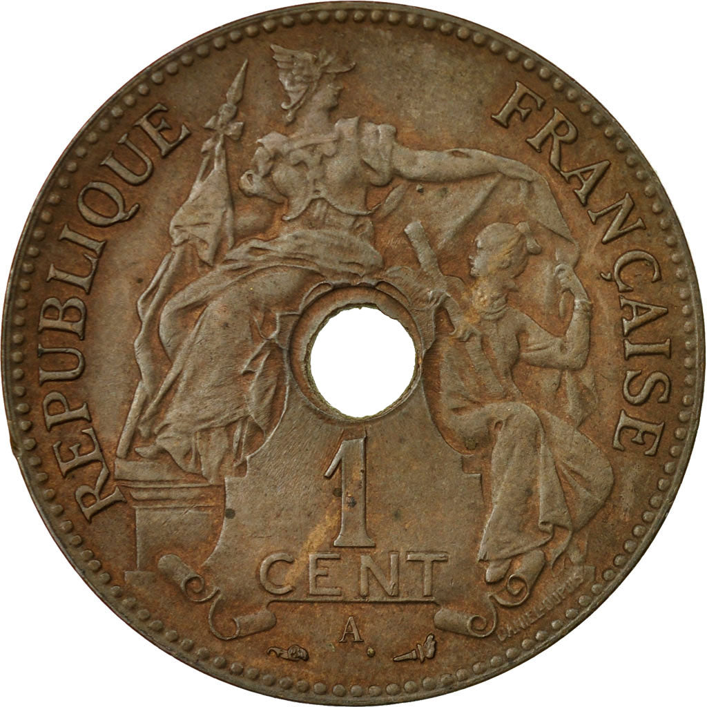 Coin, FRENCH INDO-CHINA, Cent, 1897, Paris, AU(50-53), Bronze, KM:8, Lecompte:52