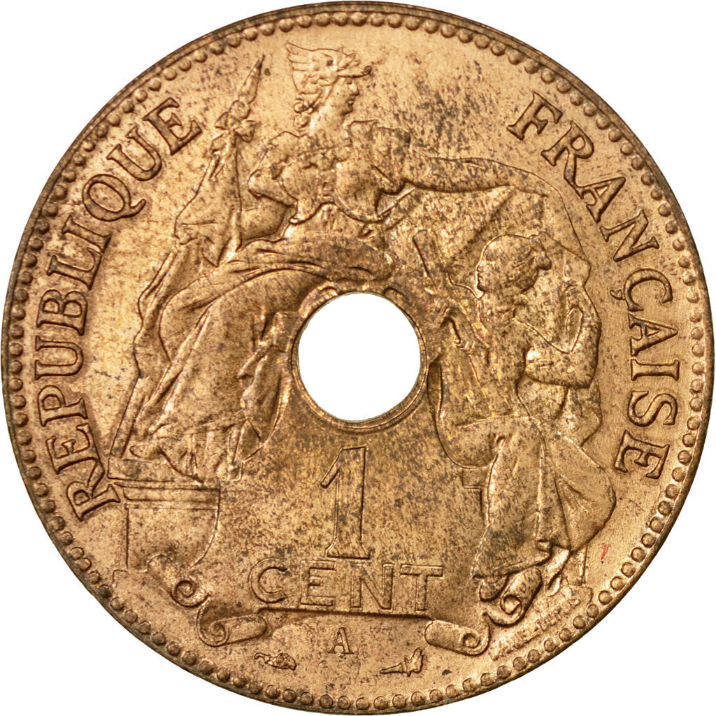 Moneta, INDOCINA FRANCESE, Cent, 1900, Paris, SPL-, Bronzo, KM:8, Lecompte:55