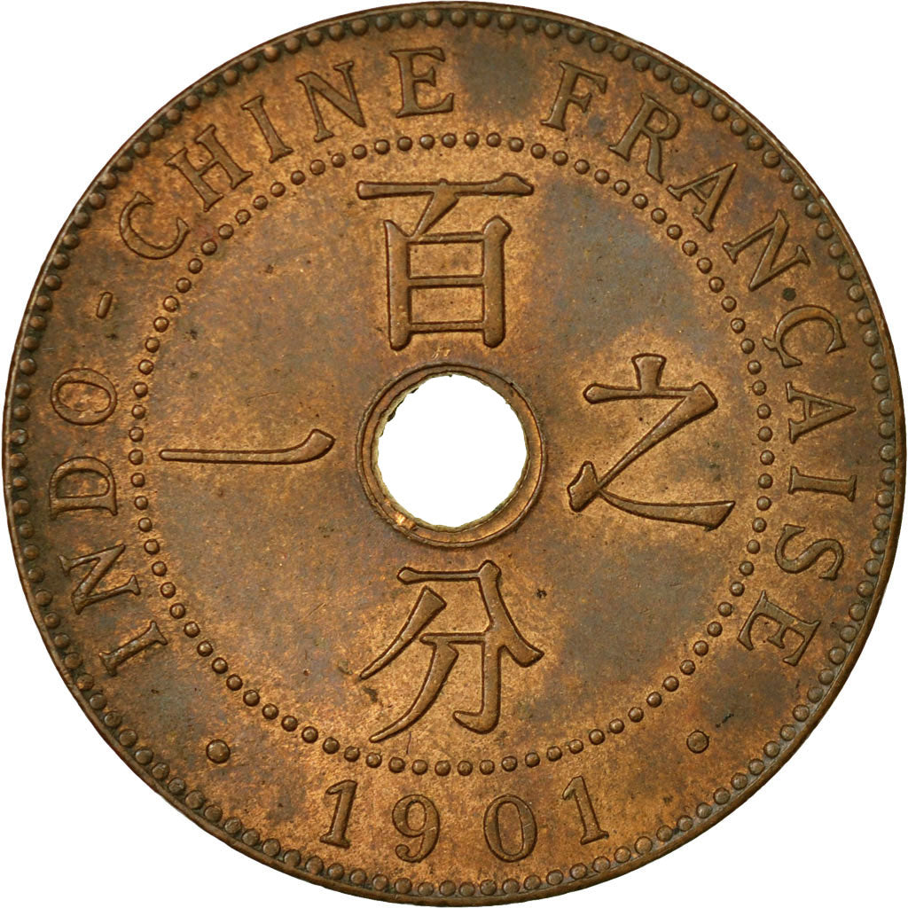 Moneta, INDOCINA FRANCESE, Cent, 1901, Paris, SPL-, Bronzo, KM:8, Lecompte:57