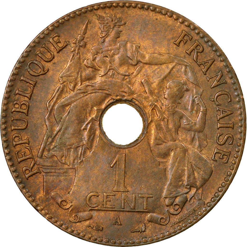 Moneta, INDOCINA FRANCESE, Cent, 1901, Paris, SPL-, Bronzo, KM:8, Lecompte:57