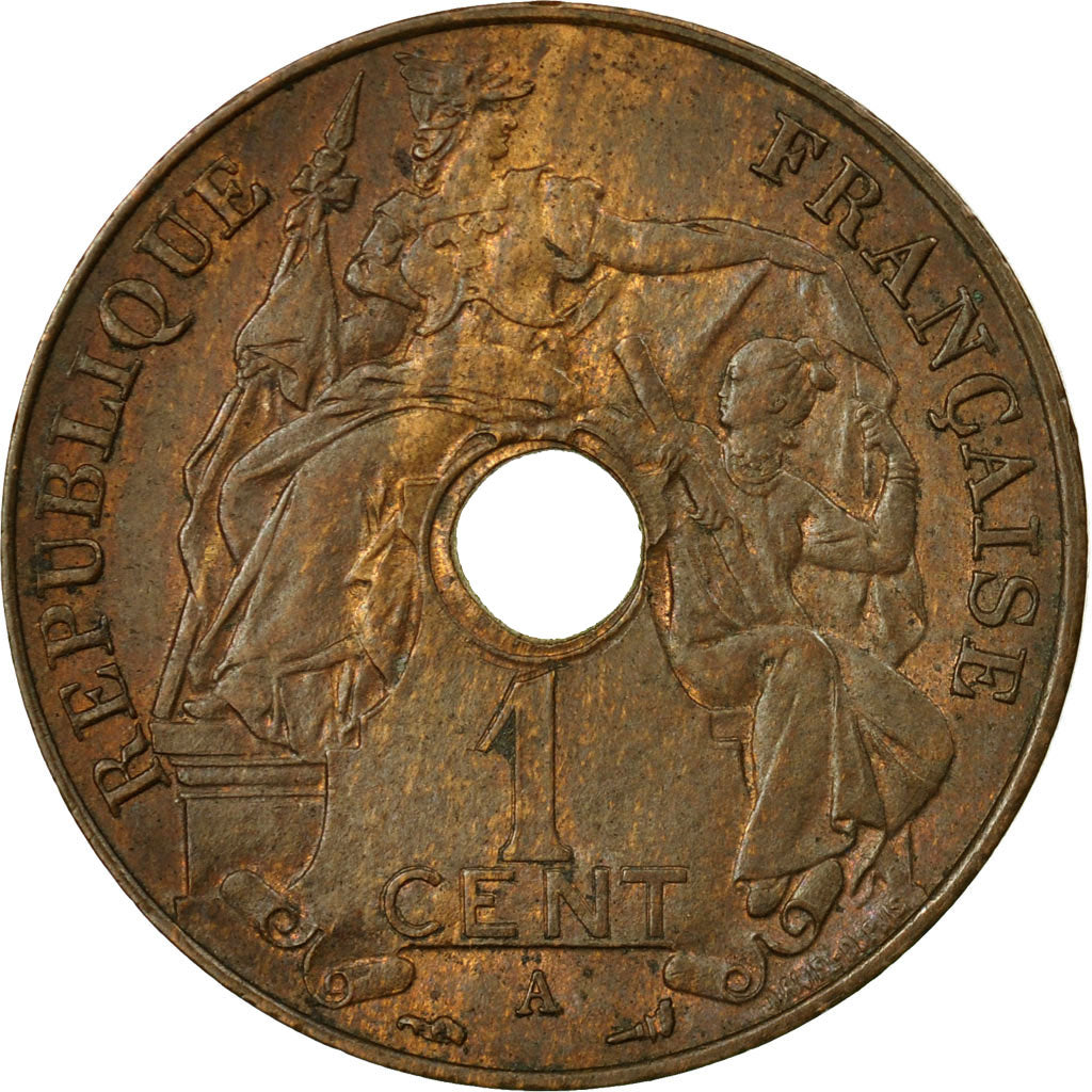 Coin, FRENCH INDO-CHINA, Cent, 1910, Paris, AU(50-53), Bronze, KM:12.1