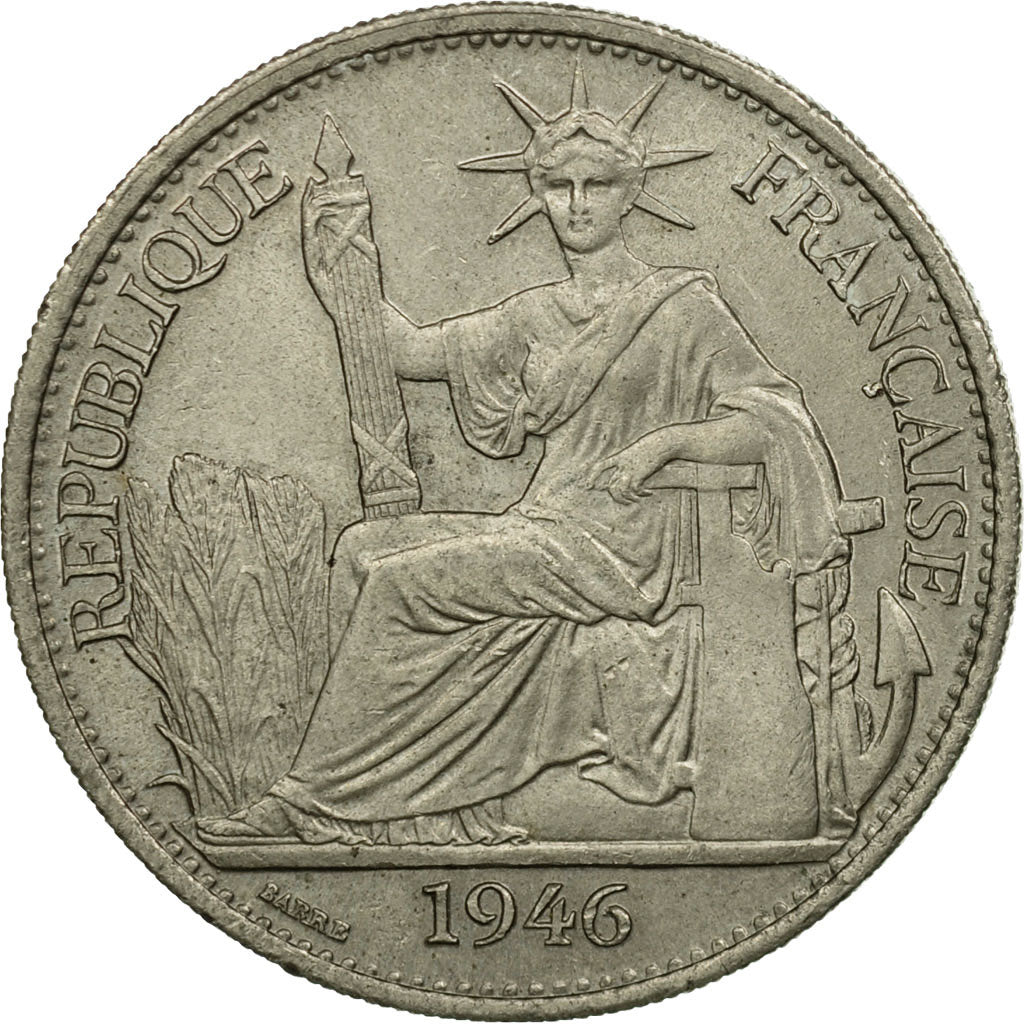 Münze, FRENCH INDO-CHINA, 50 Cents, 1946, Paris, VZ+, Copper-nickel, KM:31