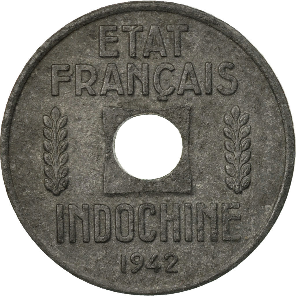 Coin, FRENCH INDO-CHINA, 1/4 Cent, 1942, Osaka, EF(40-45), Zinc, KM:25