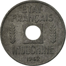 Coin, FRENCH INDO-CHINA, 1/4 Cent, 1942, Osaka, EF(40-45), Zinc, KM:25