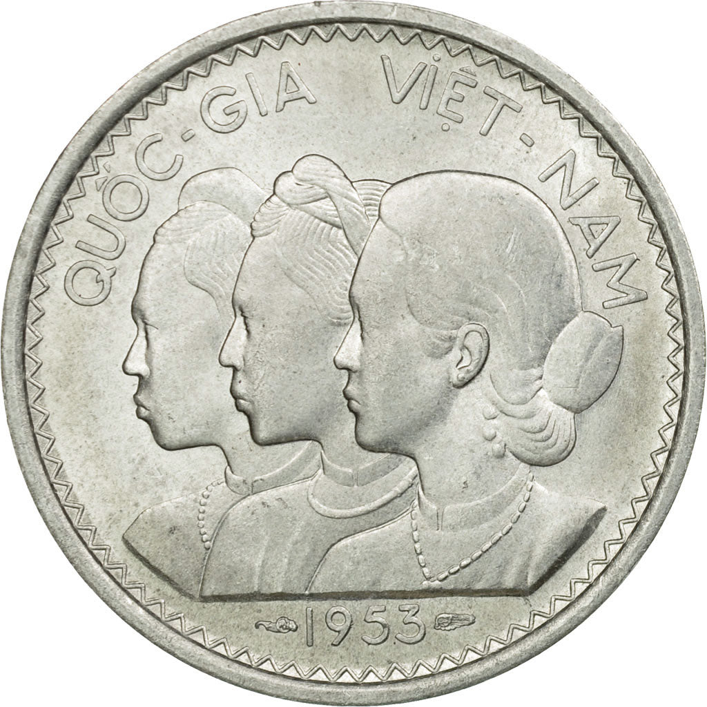 Coin, Vietnam, STATE OF SOUTH VIET NAM, 20 Su, 1953, Paris, MS(63), Aluminum