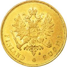 Coin, Finland, Nicholas II, 10 Markkaa, 1879, Helsinki, AU(50-53), Gold, KM:8.2
