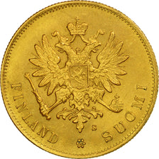 Coin, Finland, Nicholas II, 10 Markkaa, 1882, Helsinki, AU(55-58), Gold, KM:8.2