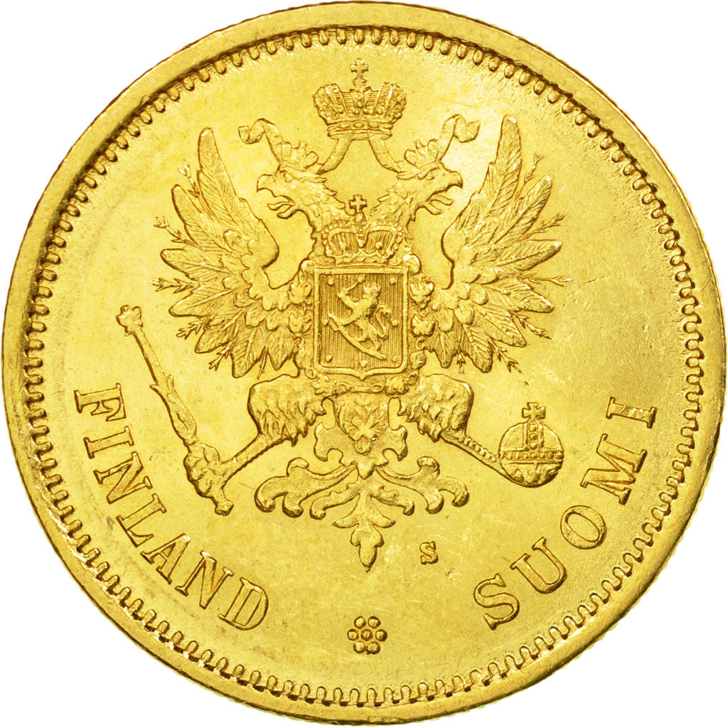 Moneda, Finlandia, Alexander II, 20 Markkaa, 1878, Helsinki, SC, Oro, KM:9.1